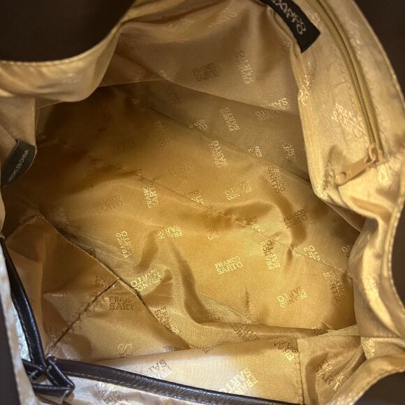 Franco Sarto Distressed Vegan Brown Glazed Embossed Croc Hobo Sholder Handbag - Picture 14 of 16